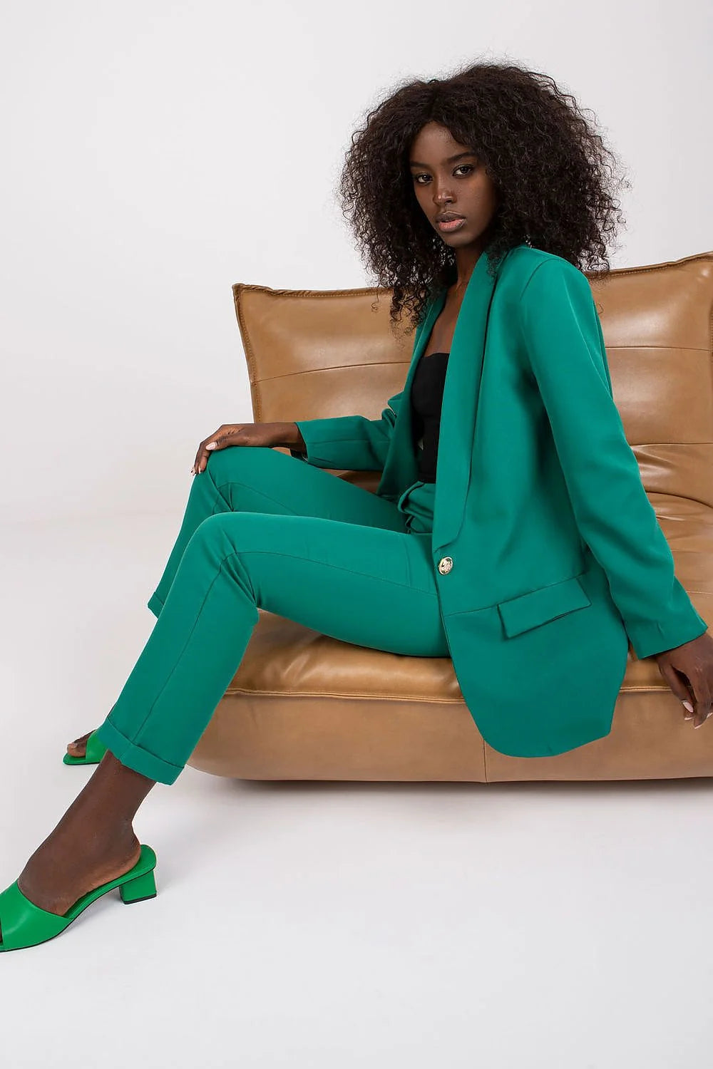 Blazer femme Italie mode classique fermeture boutons veste doublée polyester élasthanne taille ajustable manches longues poches rabat