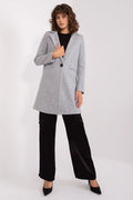 Manteau Och Bella élégant pour femme, coupe droite, col à revers, polyester doux, poches latérales, style versatile, saisonnalité multiple