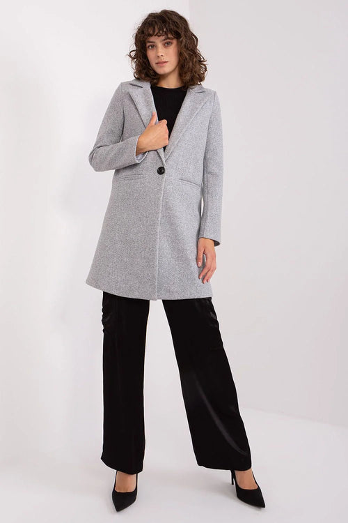 Manteau Och Bella élégant pour femme, coupe droite, col à revers, polyester doux, poches latérales, style versatile, saisonnalité multiple