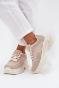 baskets femme compensées plateforme massive rose poudré sherpa suédine cuir écologique fourrure mouton zircons lacées doublure laine semelle crantée confortable