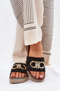 Sandales pour femmes design élégant style moderne matériau luxueux doré plateforme 3.5 cm été 2023