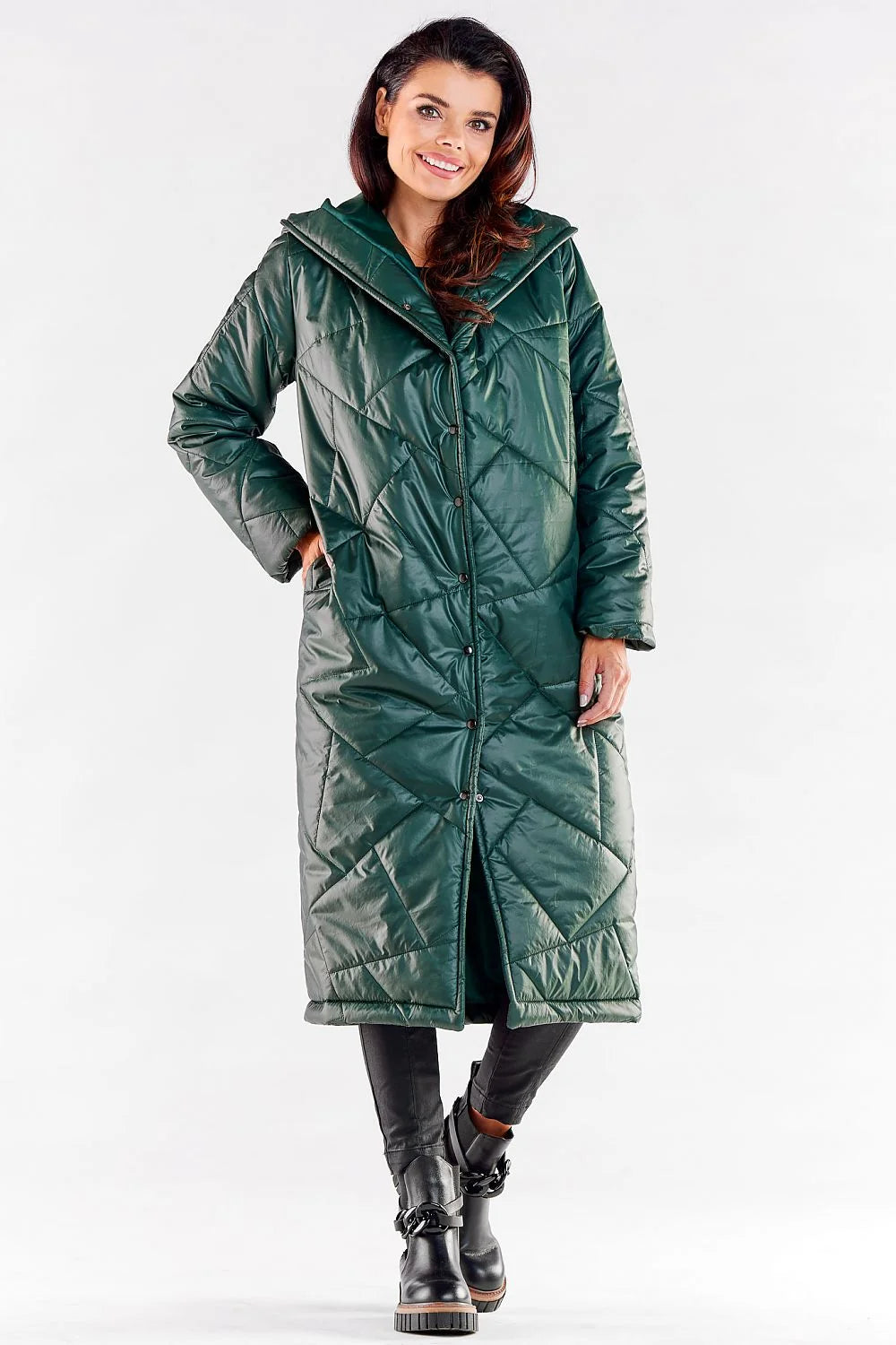 Manteau long pour femmes design moderne fonctionnel matelassé capuche intégrée couleur rouge vif polyester 100 % taille L/XL