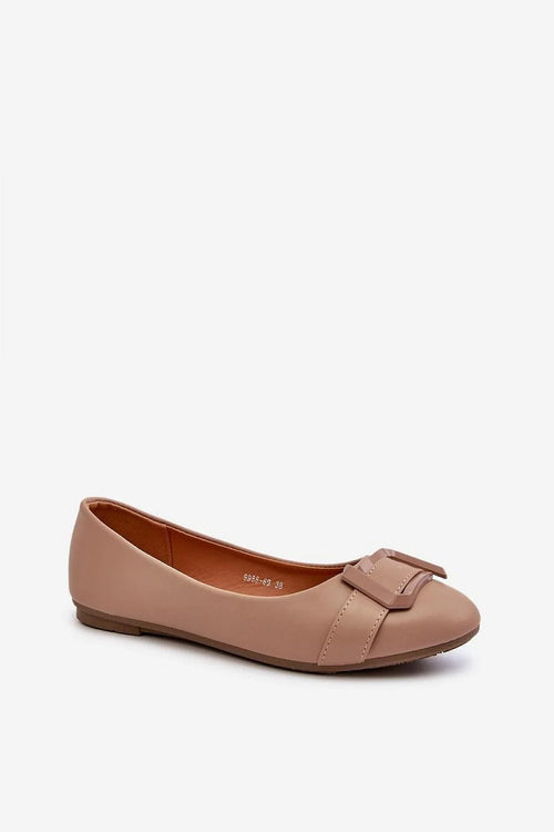Ballerines en cuir artificiel style élégant beige bout arrondi bride décoration femmes occasion quotidienne