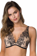 Soutien-gorge push-up mat dentelle noire beige coton microfibre armatures bretelles ajustables femmes