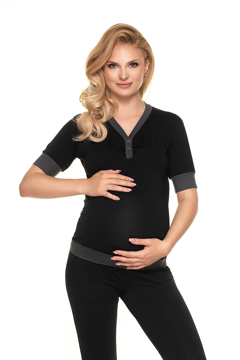Pyjama de maternité doux et confortable en coton pour femmes enceintes, style moderne et pratique