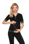 Pyjama de maternité doux et confortable en coton pour femmes enceintes, style moderne et pratique
