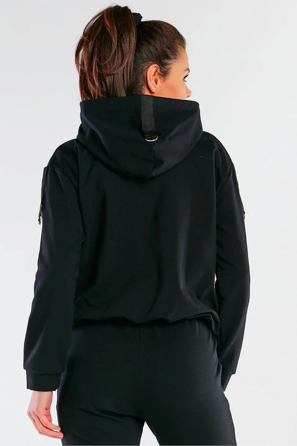 Ensemble de Sport Coton Décontracté Moderne Confortable Bleu Turquoise Capuche Poches Femmes Mode Pantalon