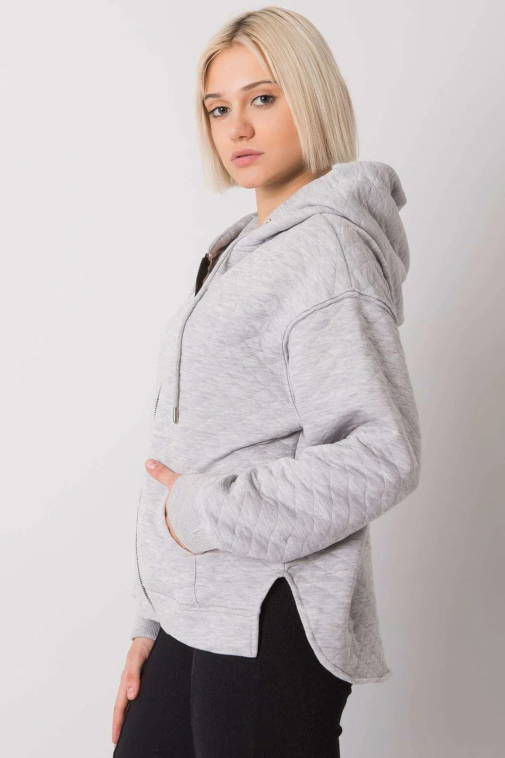 Sweat à capuche matelassé coton vert kaki style décontracté confort chic pour femmes urbaines