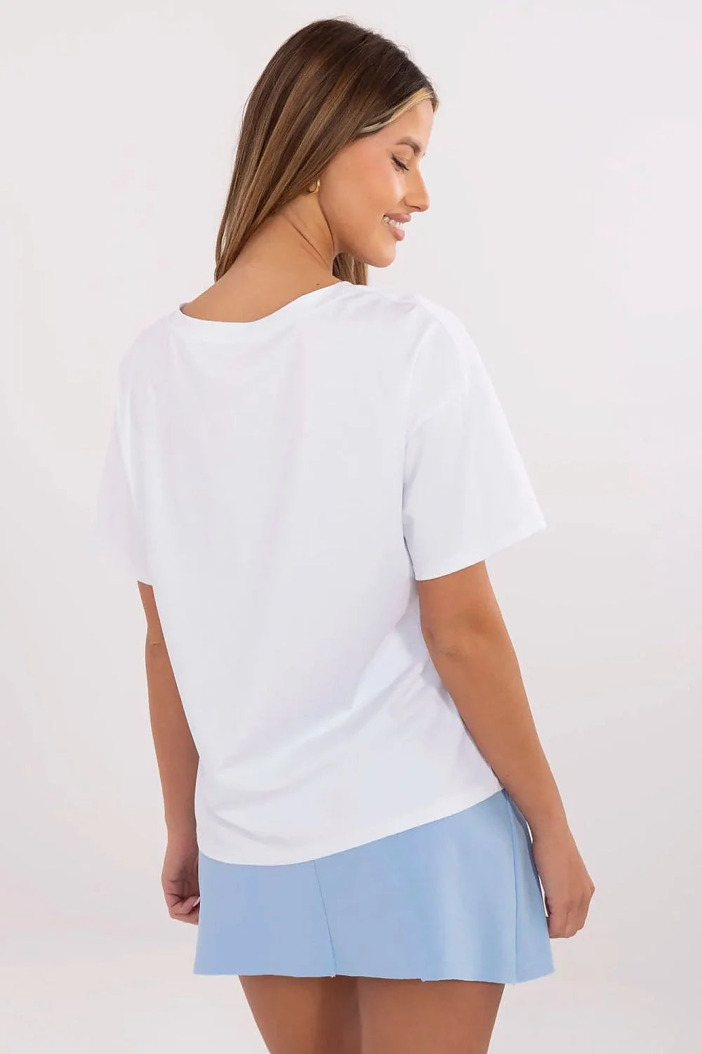 T-shirt Italy Moda décontracté élégant graphique Amalfi style méditerranéen manches courtes col rond blanc