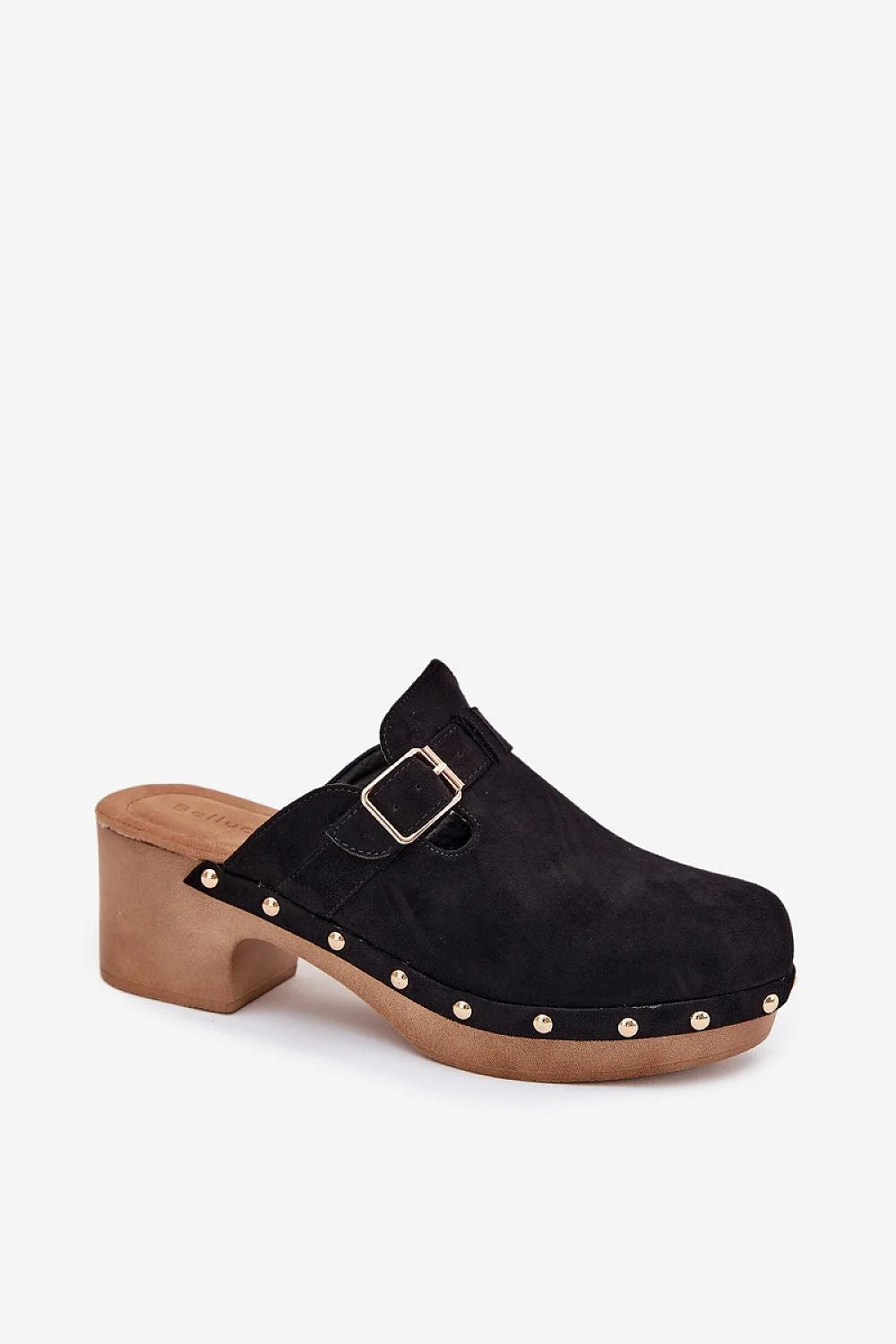 Clacquettes Step in Style Femme Suedé Écologique Talon Bloc Boucle Dorée Clous Décoratifs Confort Journée Occasions Diverses Tailles 36-40
