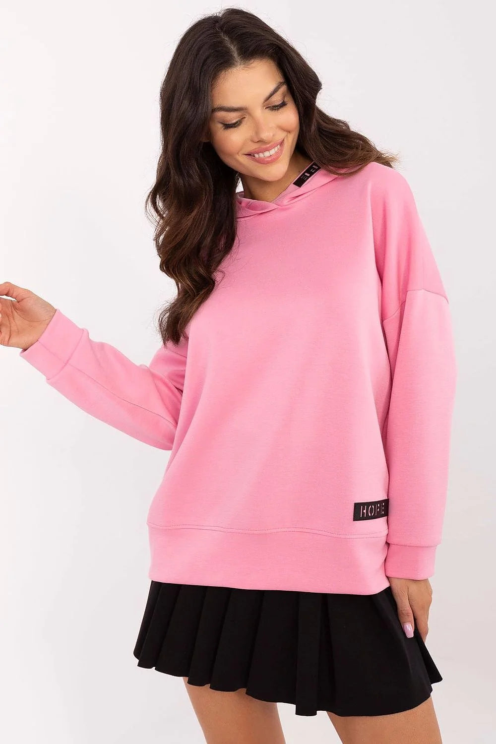 Sweatshirt à capuche femme, style casual sportif, couleur rose vif, coton polyester, coupe ample, manches longues, occasion décontractée, tendance mode