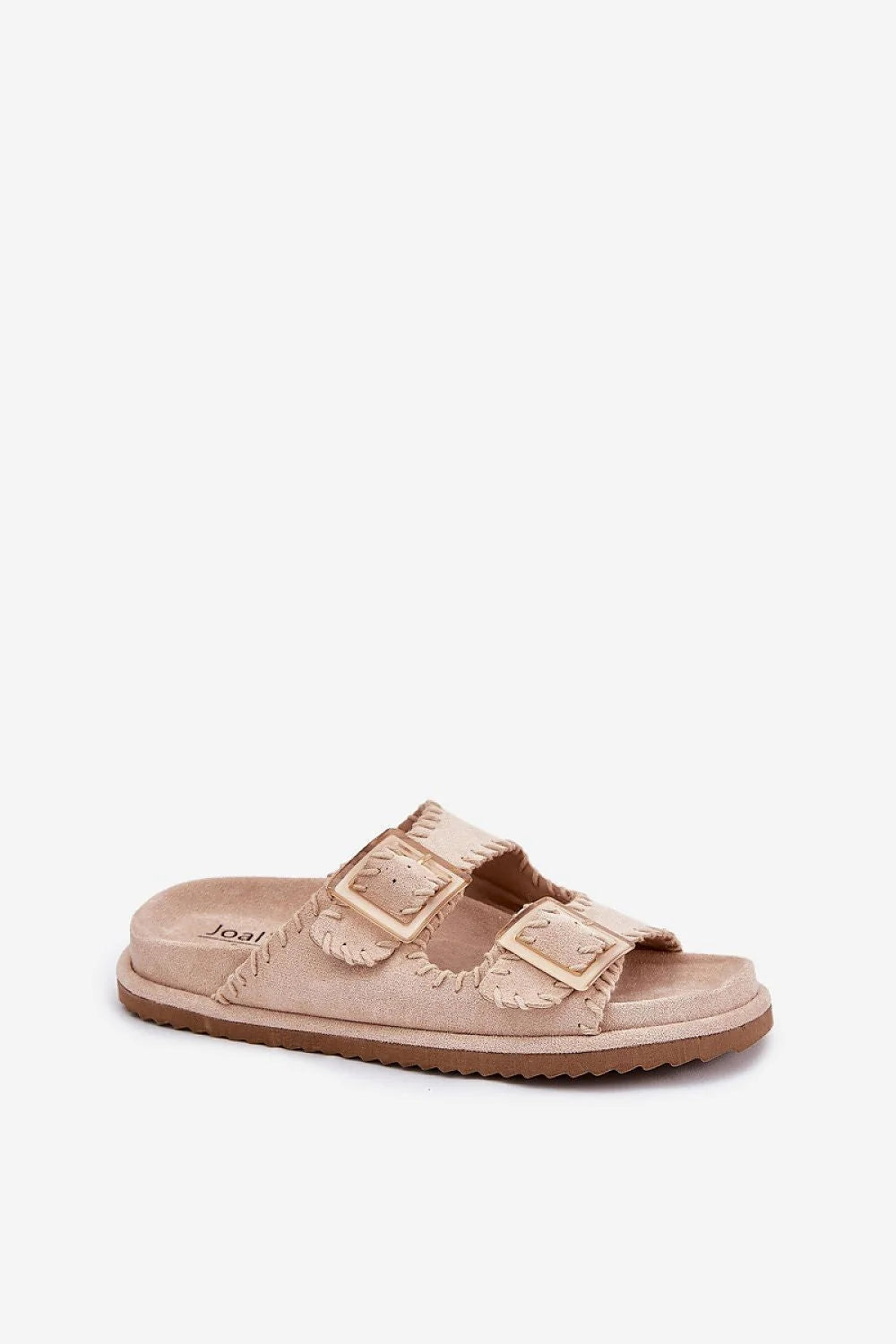 Sandales pour femme en cuir naturel style décontracté contemporain beige talon 8.5 cm semelle épaisse amortissant confortable été