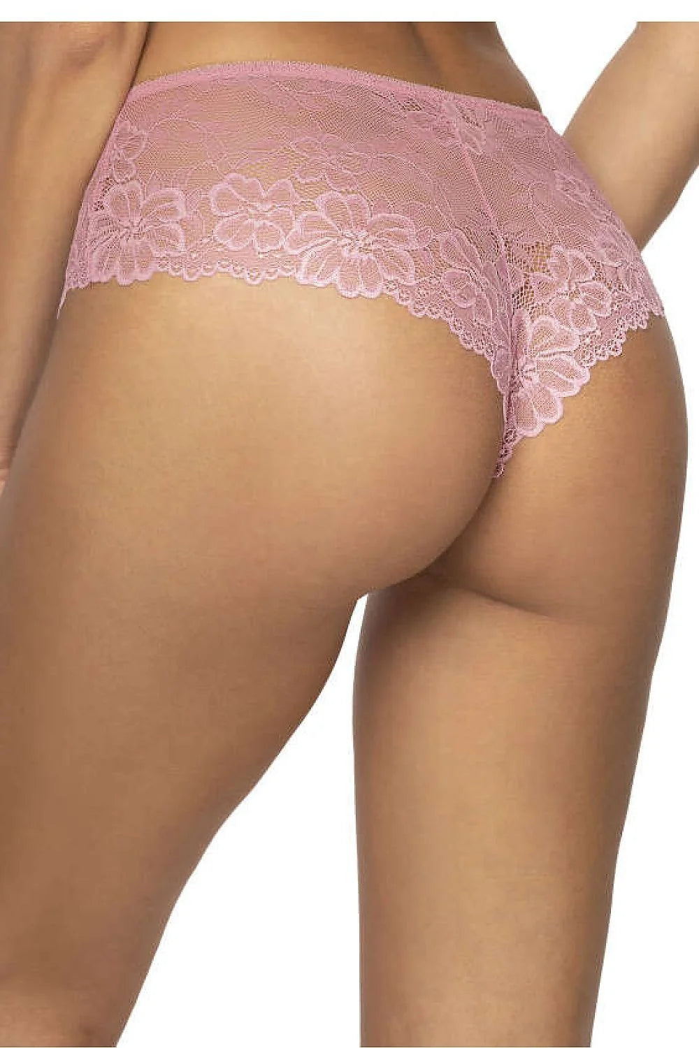Shorts dentelle rose floral femme, style culotte, matériau délicat, taille régulière, nœud décoratif, confort élastique, collection lingerie