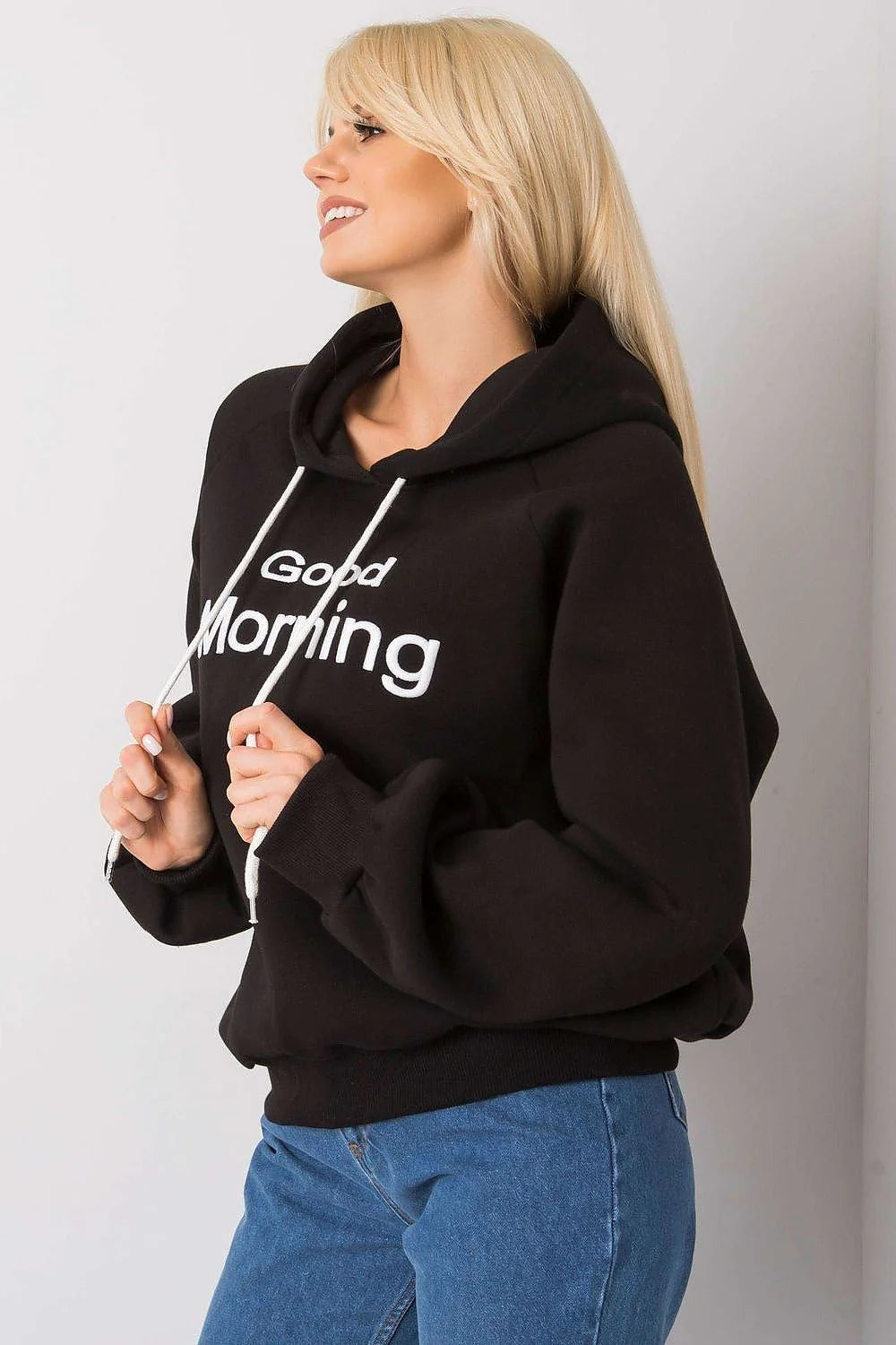 Sweatshirt femme oversize coton polyester bleu vif urbain moderne confortable manches longues GRL PWR