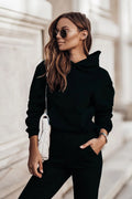 Ensemble IVON sweat à capuche pantalon survêtement coupe près du corps matériau doux style moderne élégant confortable occasion décontractée