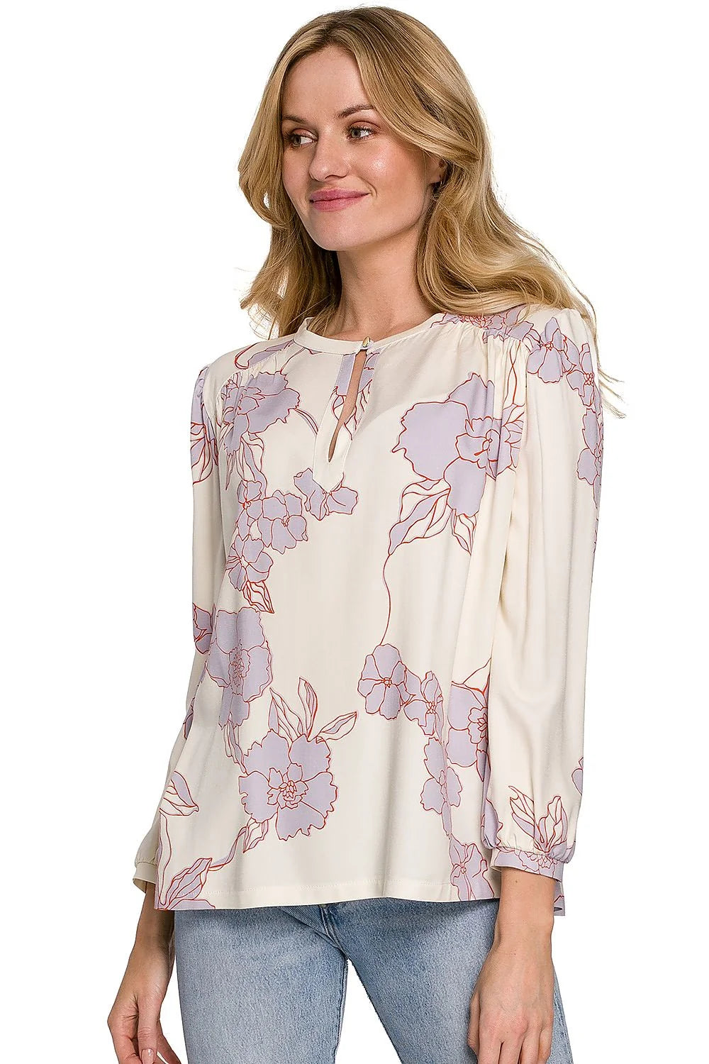 Chemisier floral viscose coupe décontractée motifs pastel chic manches longues pour femmes élégantes modernes