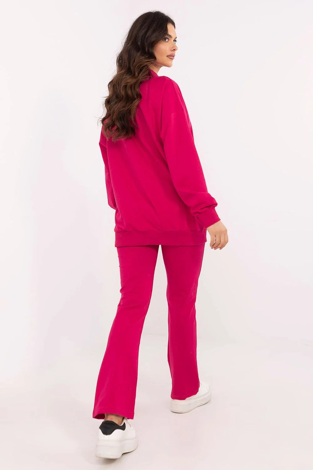 Ensemble de vêtements pour femme style décontracté moderne coupe ample pantalon ajusté couleur rose vif matériau confortable