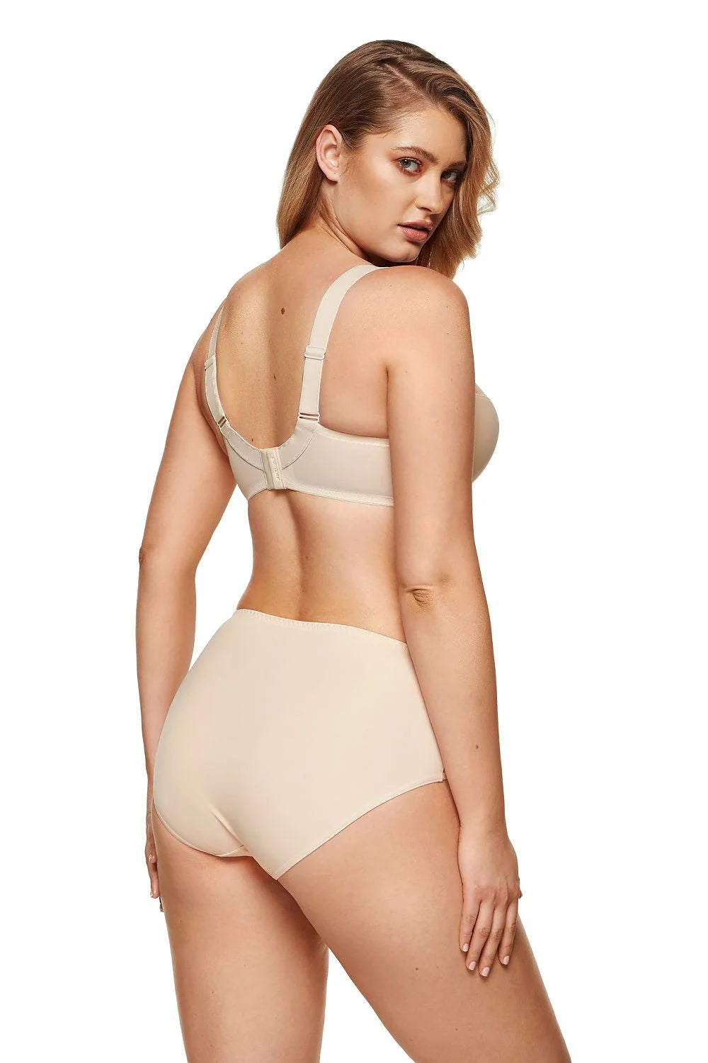 Ensemble de lingerie féminine nude longue durée maille transparente tissu opaque couleur chair confort maintien optimal tailles 36 à 52