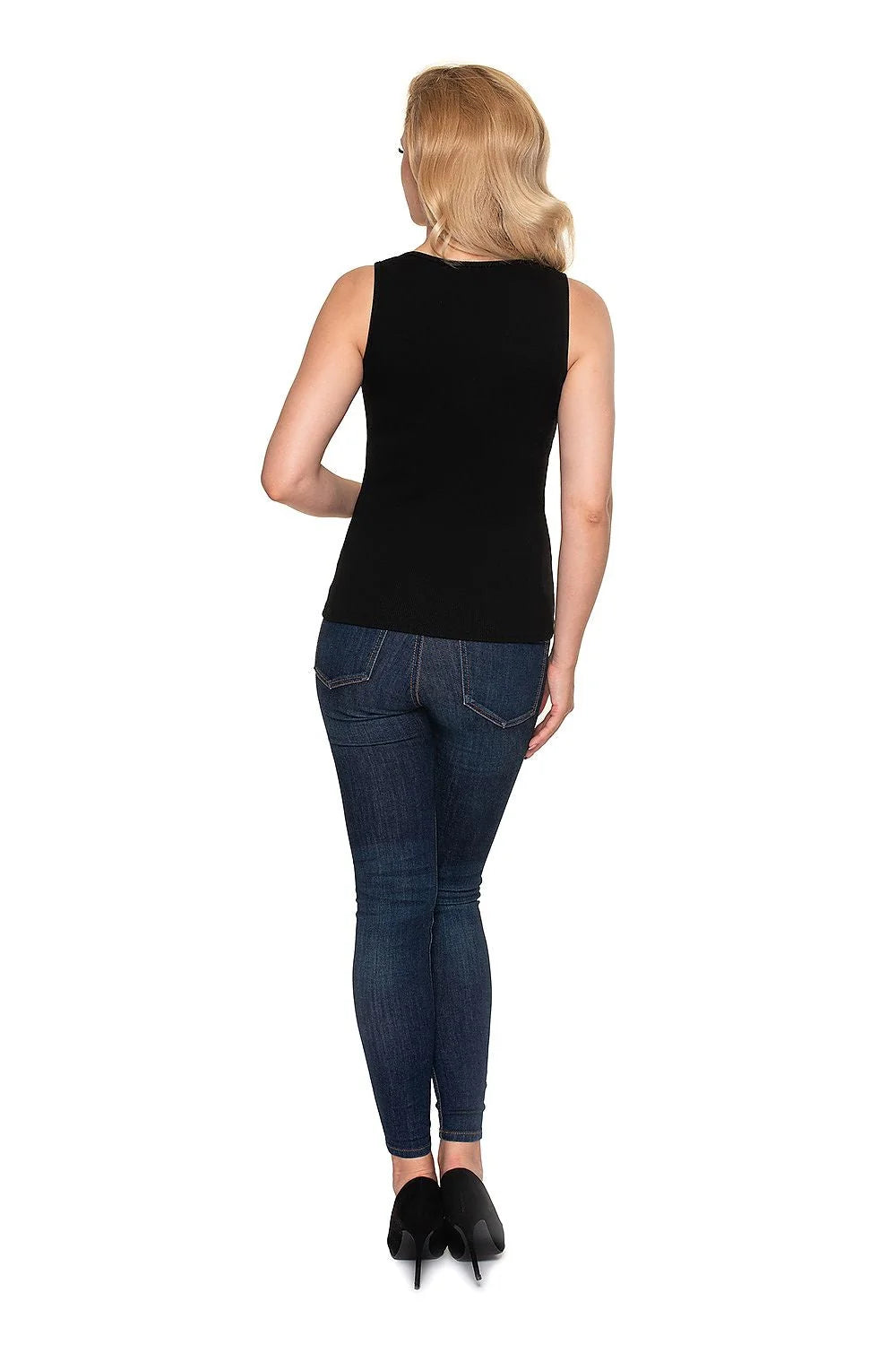 Débardeur coton côtelé femme bleu clair ajusté confortable style décontracté mode basique été casual