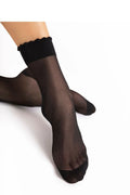 Chaussettes hautes mode femmes design élégant couleur noire matière nylon renfort orteils durabilité confort élastique
