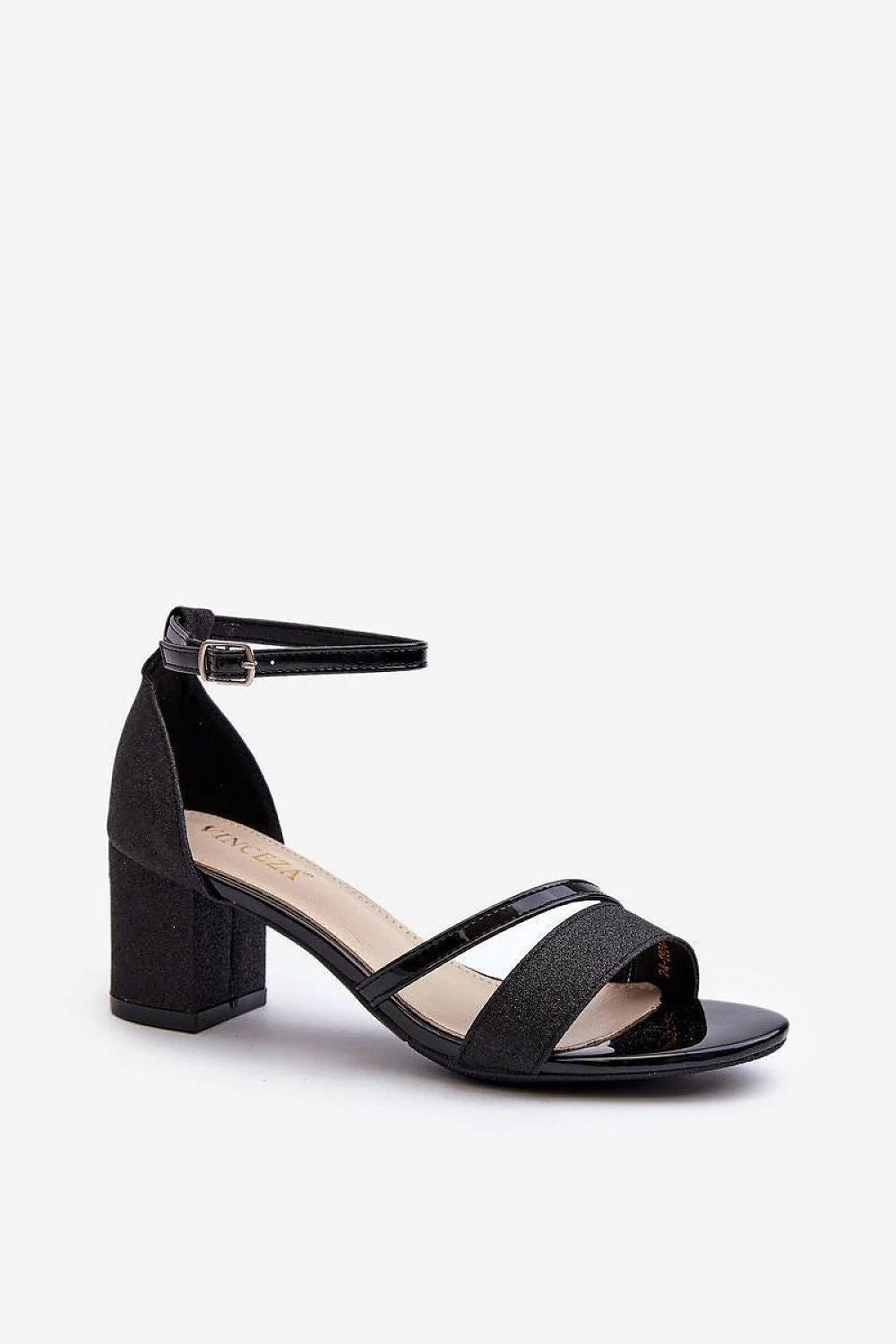 Sandales à talons Step in style Vinceza paillettes cuir écologique semelle cuir artificiel talon 6.5 cm ajustable femmes mariages soirées