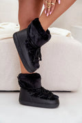 Bottes de neige pour femmes en similicuir fourrure synthétique, style casual moderne, hauteur sous le mollet, lacing élégant, confort hiver, tendance mode