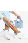 baskets Solea blanches bleu pastel cuir synthétique basses perforées lacets blancs semelle plateforme légère confortable respirante estivale polyvalente