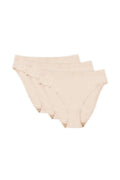 lot trois culottes femme coton stretch nude taille mi haute classique coutures discrètes ceinture large maintien respirant oekotex polonaise