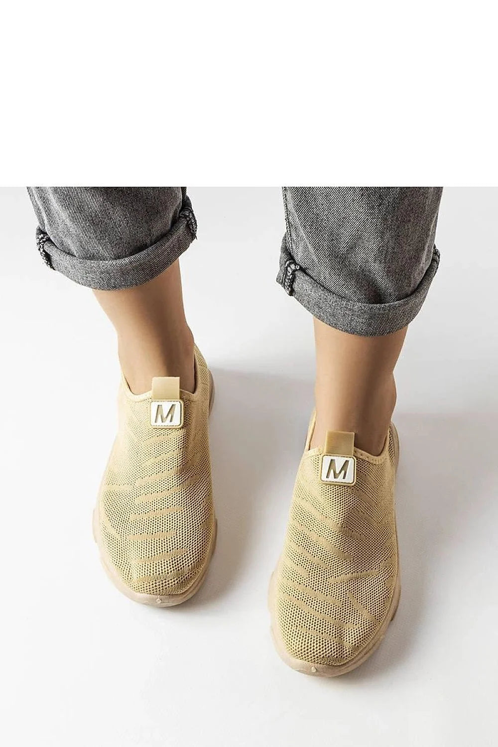 Chaussures de sport pour femmes design moderne épuré couleur beige sable tige en maille respirante semelle caoutchouc légère absorption chocs