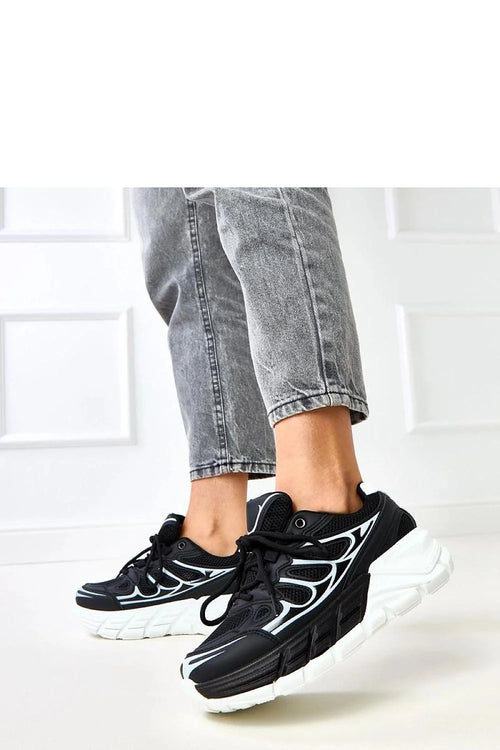 baskets sneakers chunky basses femme noir blanc sport urbain cuir écologique mesh respirant lacets plateforme 5cm semelle sculptée amorti confortable