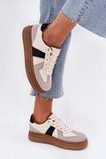Chaussures de sport modernes pour femmes, design décontracté, cuir et daim, semelle surélevée, confort tout au long de la journée, style urbain, occasion quotidienne, amorti optimal, maintien des pieds