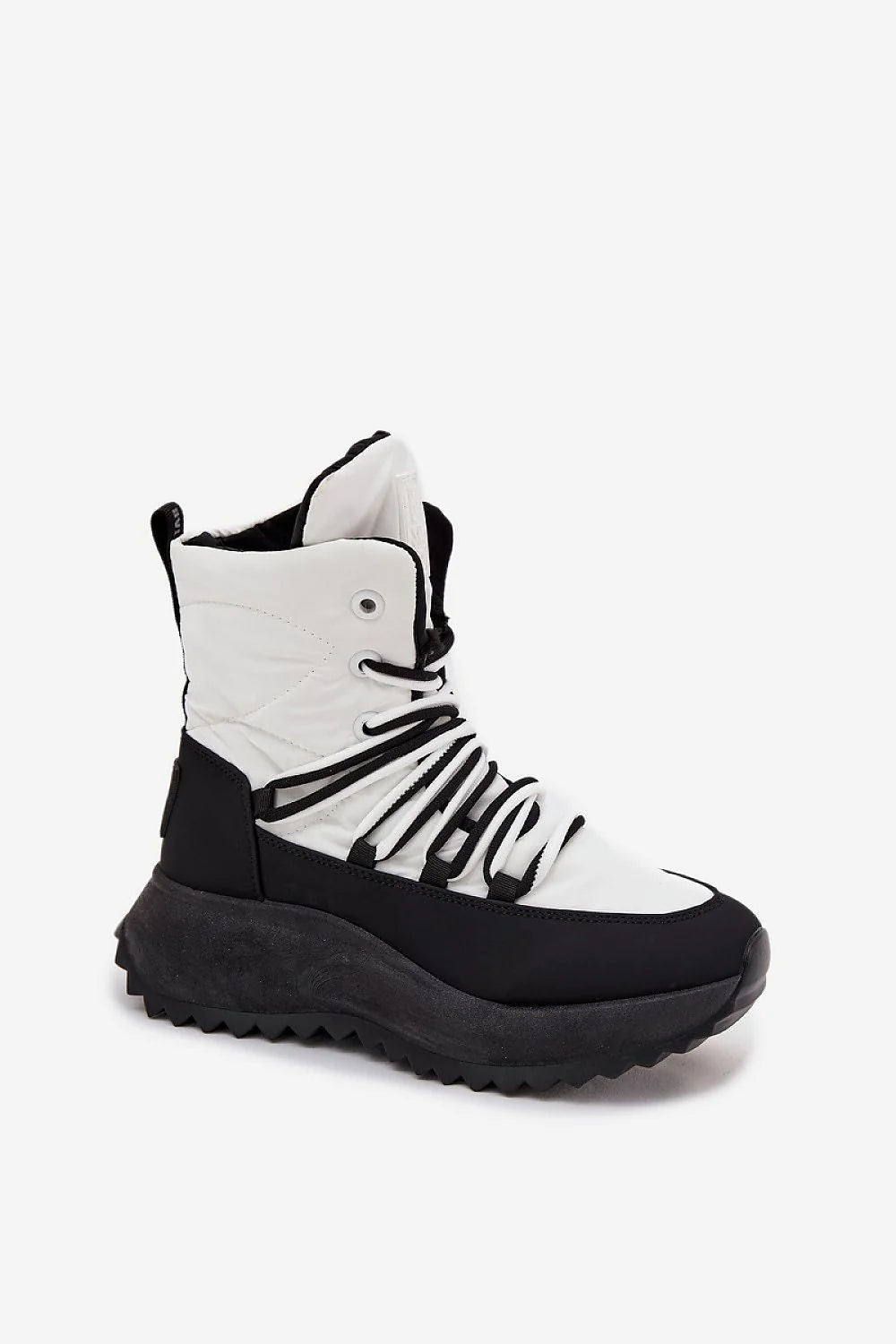bottes neige BigStar chaudes fourrure doublure semelle plateforme crantée isolation thermique matelassée bicolore noir blanc lacets zippée maintien confort urbain