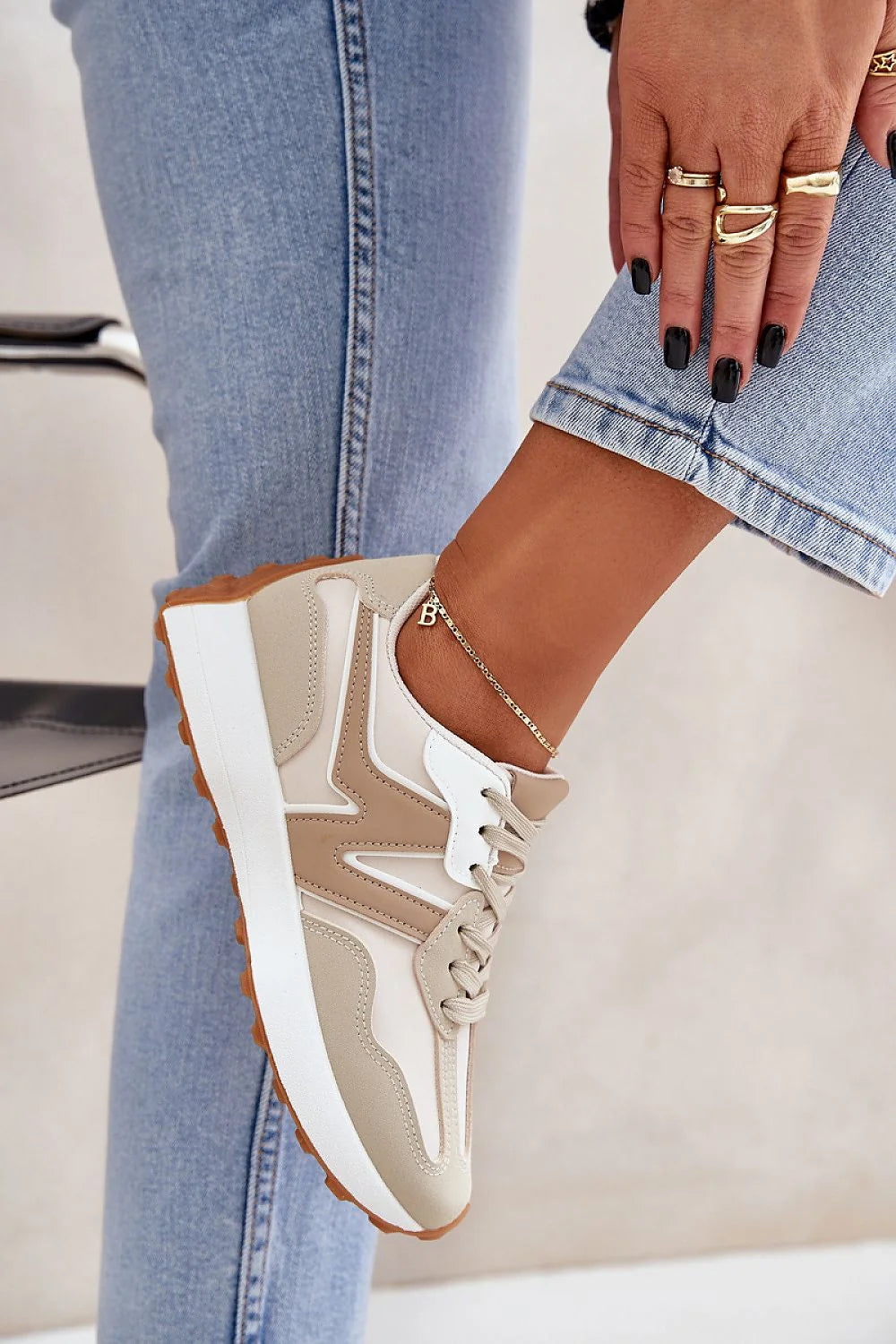 Chaussures de sport pour femmes Step in style cuir écologique tissu semelle cramponnée confort amovible style élégant décontracté quotidien
