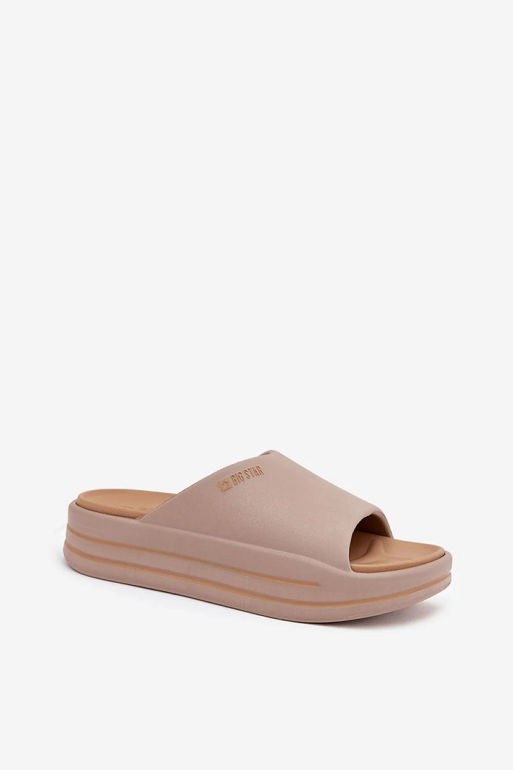 sandales femme slide mule bout ouvert plateforme 4cm semelle rembourrée ergonomique antidérapante beige taupe EVA minimaliste