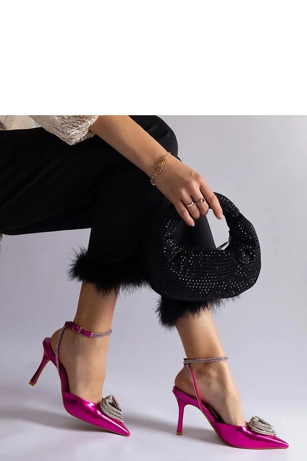 Escarpins à talons hauts Solea design ouvert zircons cuir synthétique talons stables confort occasions spéciales femmes