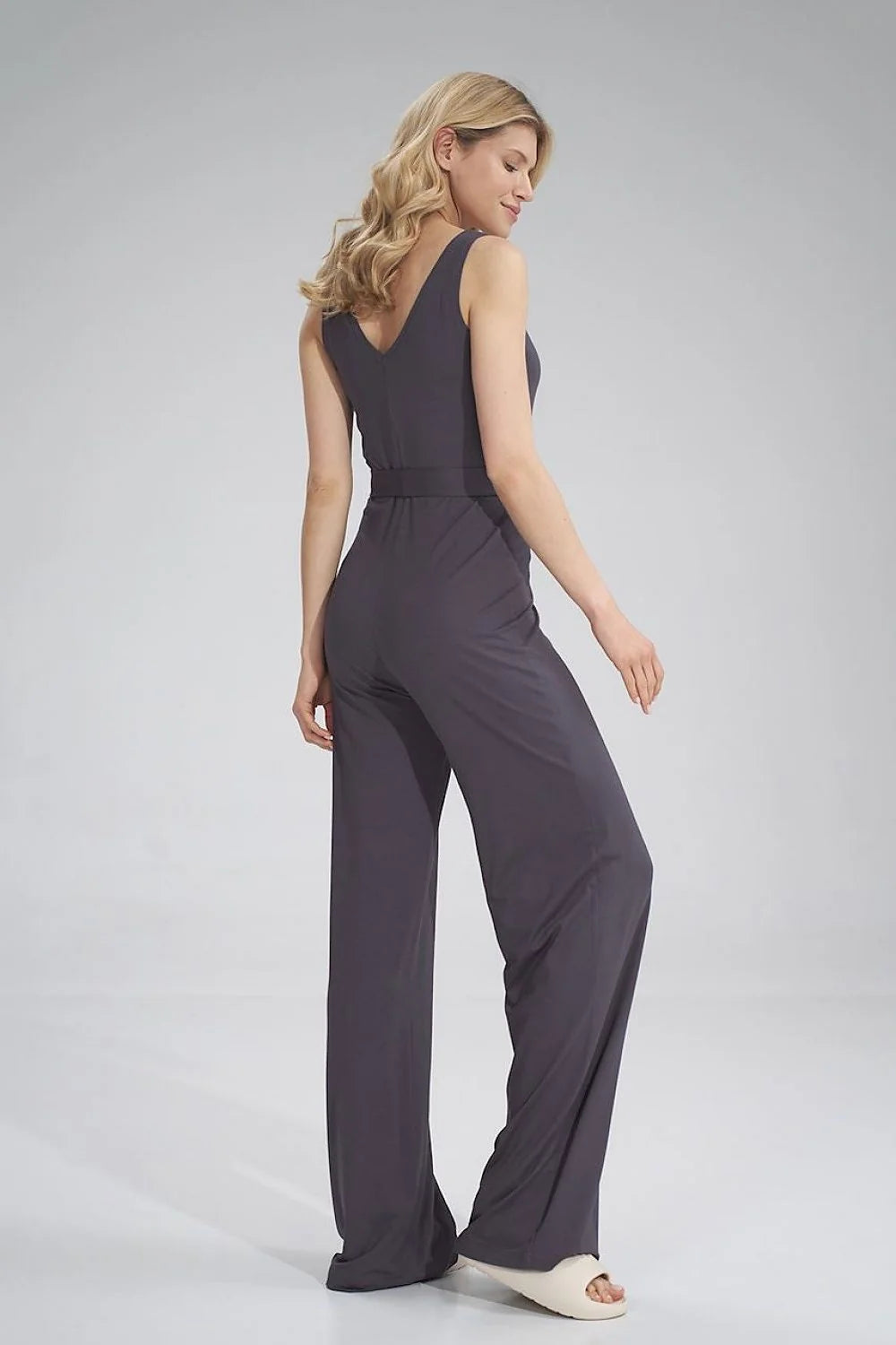 Combinaison femme élasthanne viscose élégante confortable bretelles larges ceinture intégrée jambes larges décontractée