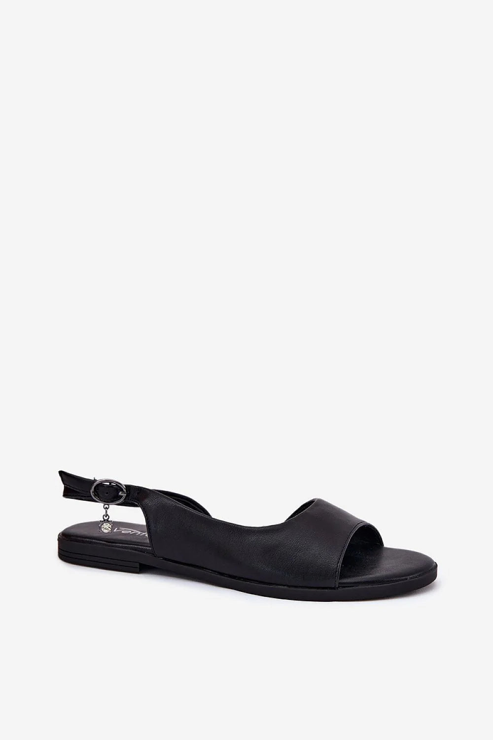 Sandales femmes design moderne couleur noire matériau qualité simili cuir talon plat confort été style élégant sandales ouvertesorteils