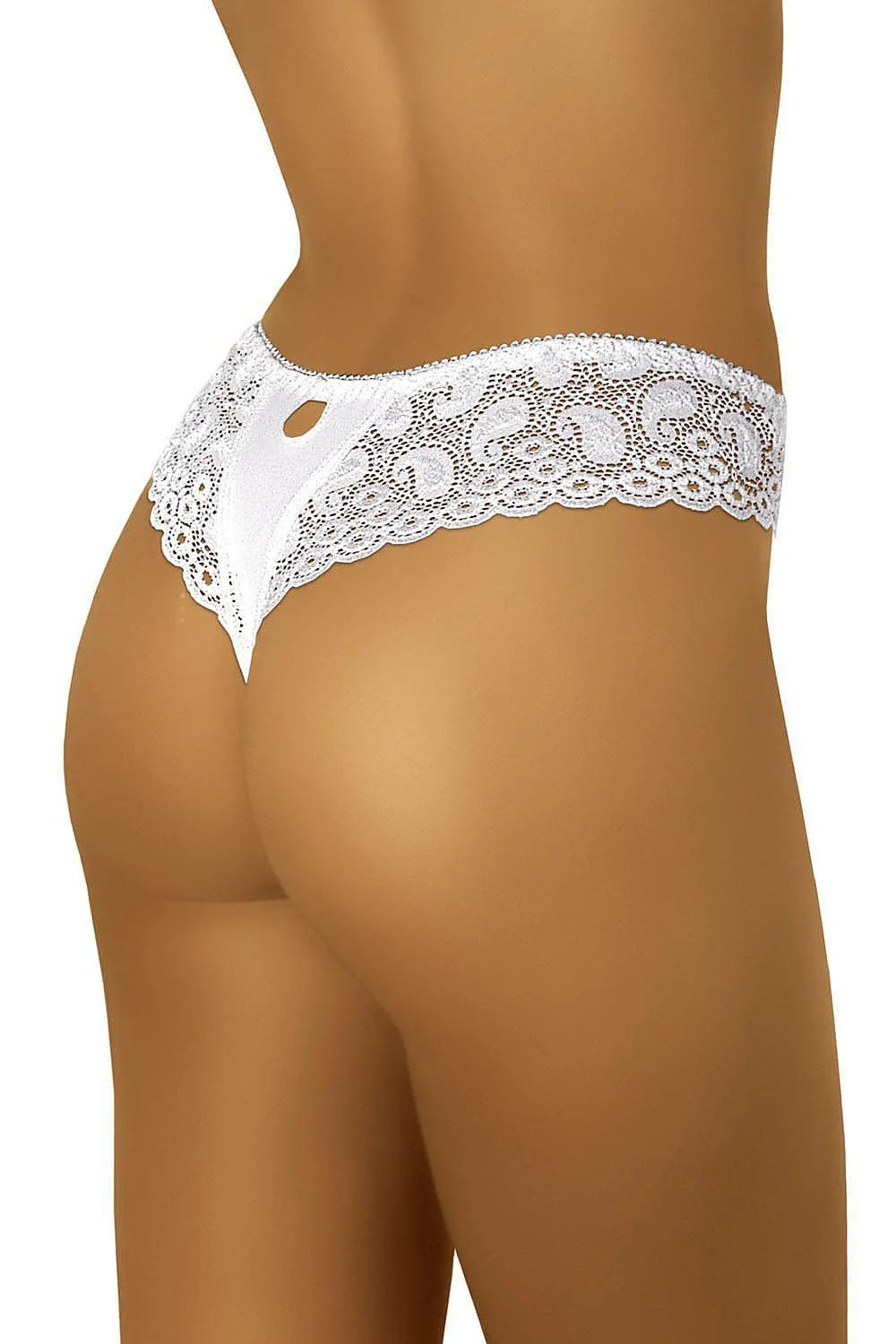 Culotte féminine élégante en dentelle blanche, coupe ajustée, taille basse, confortable, sexy