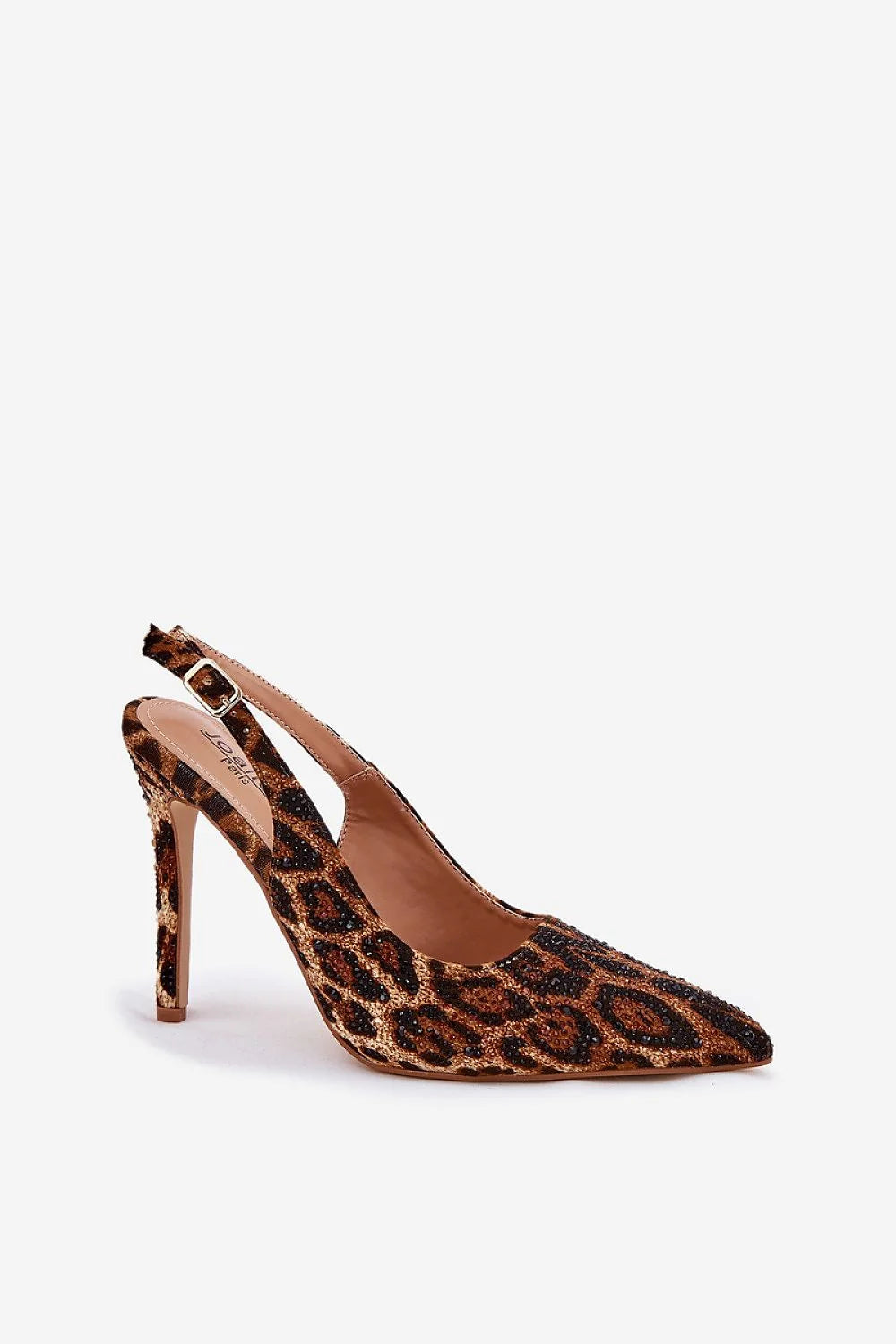 Sandales à talons stiletto élégantes pour femme, motif léopard, cuir artificiel, talon 11 cm, slingback, confortable, soirée, réception, mode