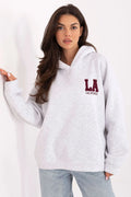 sweatshirt femme décontracté confortable coton polyester molletonné chaud manches longues capuche brodé devant dos longueur standard moderne quotidien doux résistant