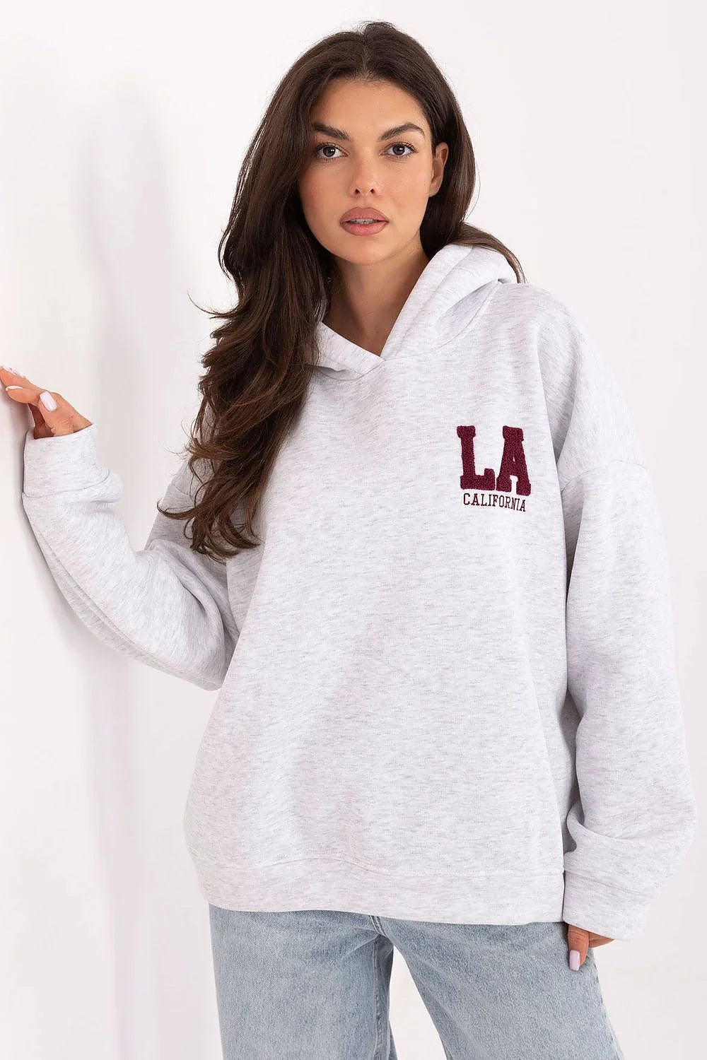 sweatshirt femme décontracté confortable coton polyester molletonné chaud manches longues capuche brodé devant dos longueur standard moderne quotidien doux résistant