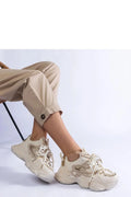Baskets Solea femmes beige semelle épaisse design moderne tendance confort style urbain-chic lacets personnalisables