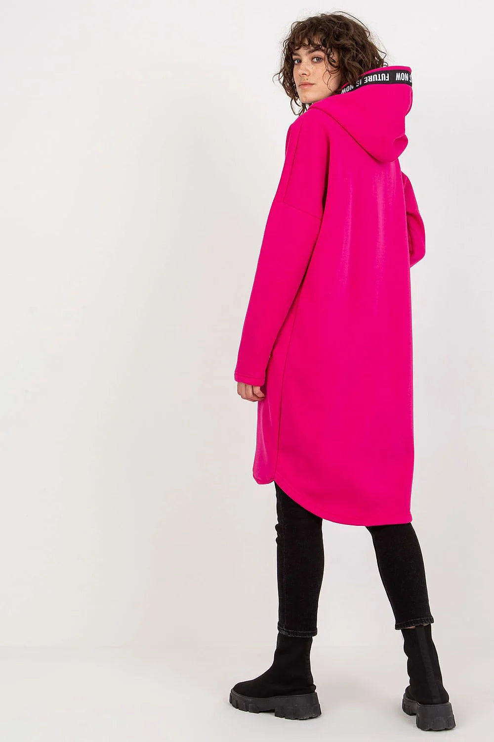 Manteau Femme Style Contemporain Urban Asymétrique Bleu Sarcelle Matière Confortable Coupe Amples Manches Longues Capuche Zippée Poches Latérales Zippées Occasions Daily Casual Chic