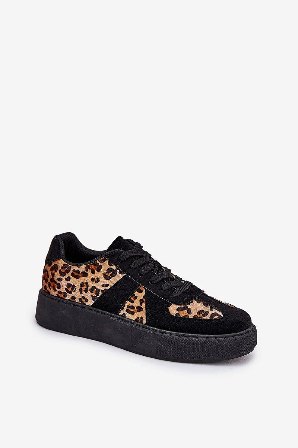 Chaussures de sport pour femmes design audacieux motif léopard cuir éco-léopard sneakers basses confort style