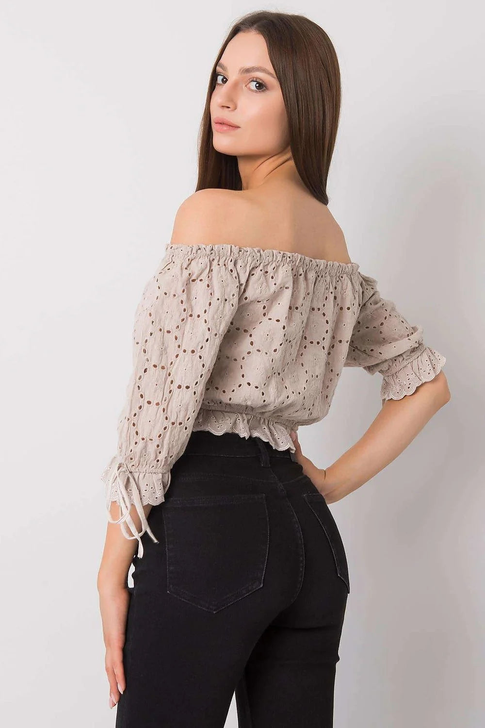 Ensemble féminin bohème été crop top jupe longue coton dentelle noire grise taille ajustable femme
