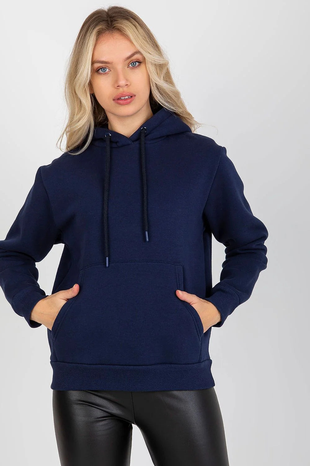 Sweatshirt Rue Paris capuche manches longues couleur vert kaki look casual style streetwear taille ajustable femme