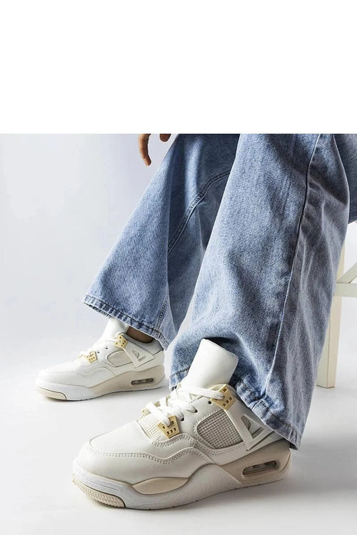 baskets Solea cuir synthétique maille crème écru basses rétro chunky respirantes œillets dorés semelle épaisse gomme air visible col rembourré