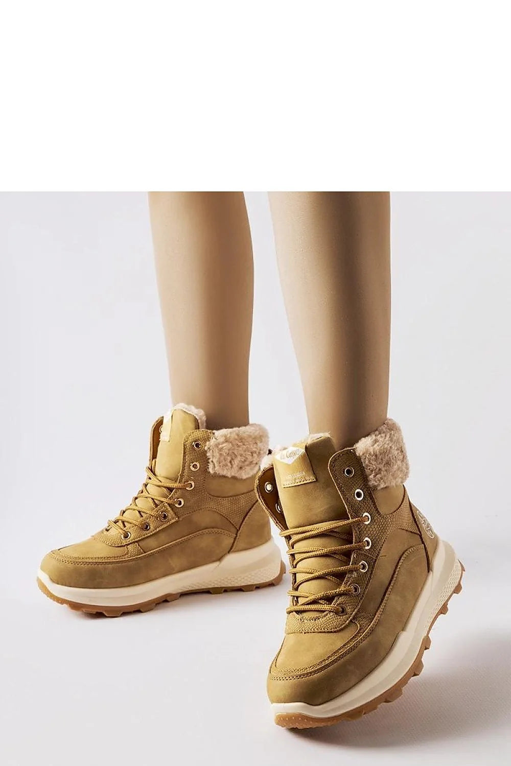 Bottes trappeur Solea pour femme, design moderne, cuir synthétique, fausse fourrure, hiver, confort, style casual, maintien cheville, lacets métal, semelle caoutchouc