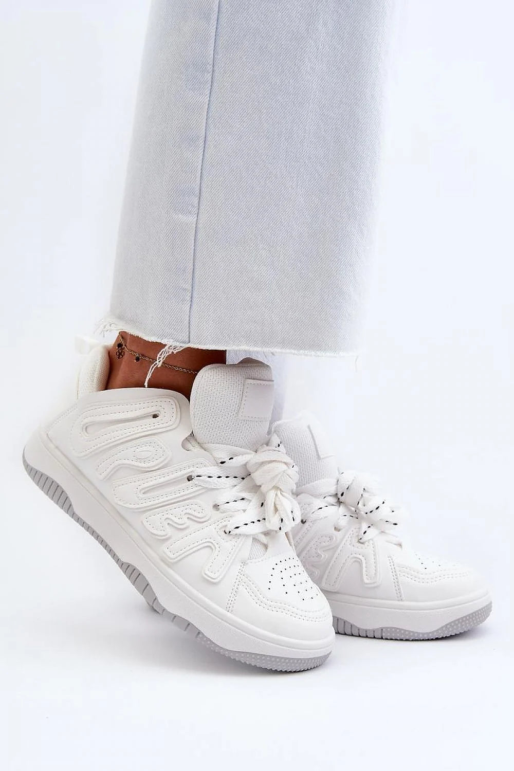 Chaussures de sport féminines en cuir artificiel blanc, plateforme 3cm, design moderne, confortable, baskets élégantes pour tous les jours et occasions