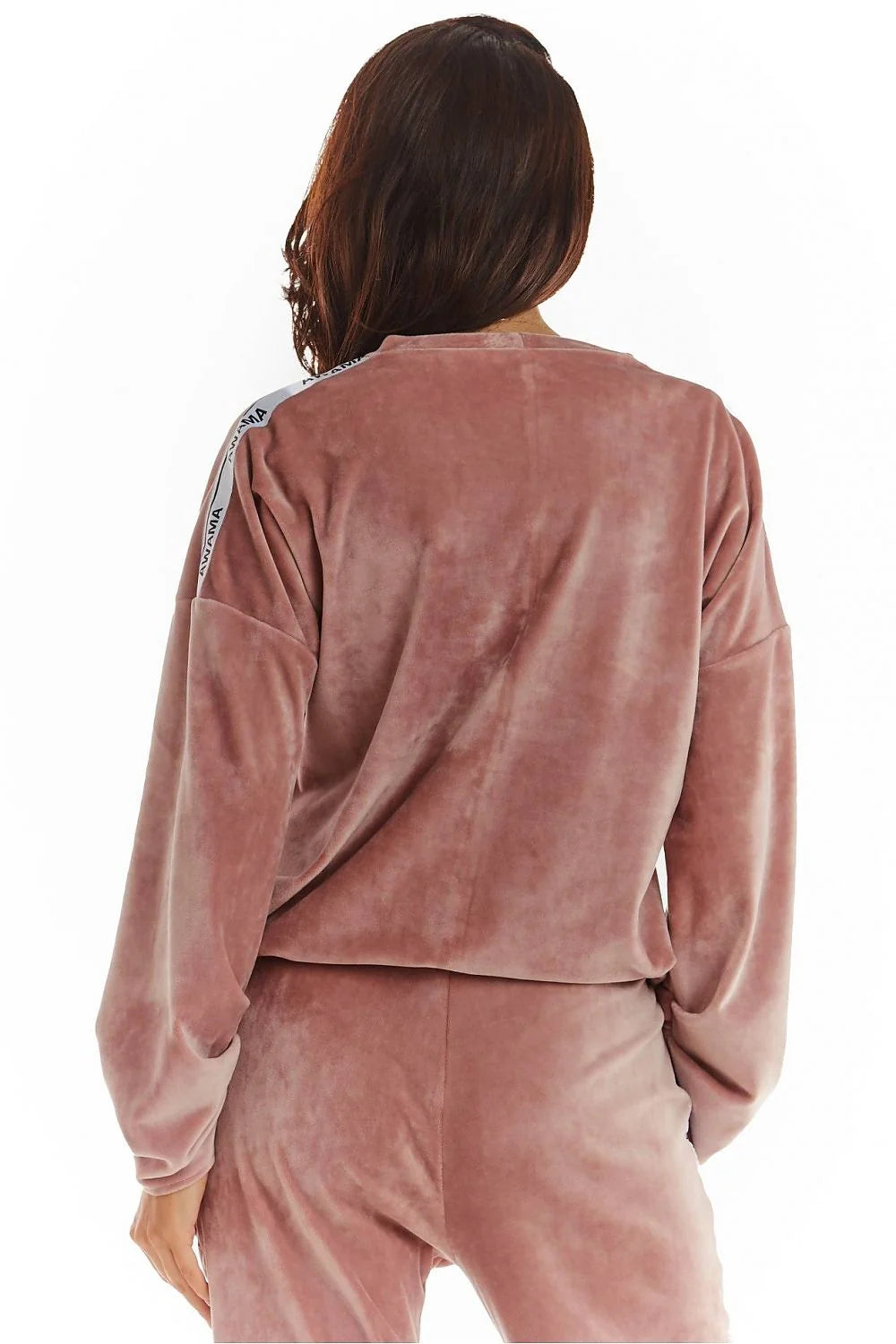 Sweatshirt femme velours bordeaux casual-chic confortable manches longues col rond mode automne élégance